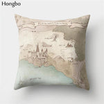 Coussin Voyageur | Housse de Coussin Carte du Monde | 15