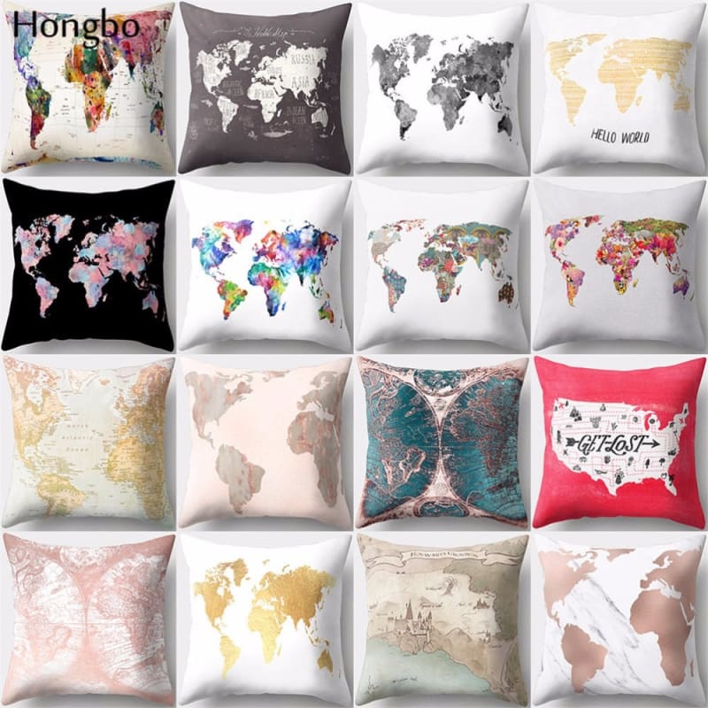 Coussin Voyageur | Housse de Coussin Carte du Monde