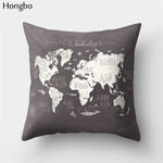 Coussin Voyageur | Housse de Coussin Carte du Monde | 2