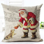 Coussin Voyageur | Housse de Coussin Motif de Noël | Chien 