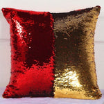 Coussin Voyageur | Housse Fantaisie Sequin | 40X40cm / Rouge