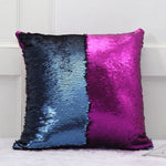 Coussin Voyageur | Housse Fantaisie Sequin | 40X40cm / Bleu